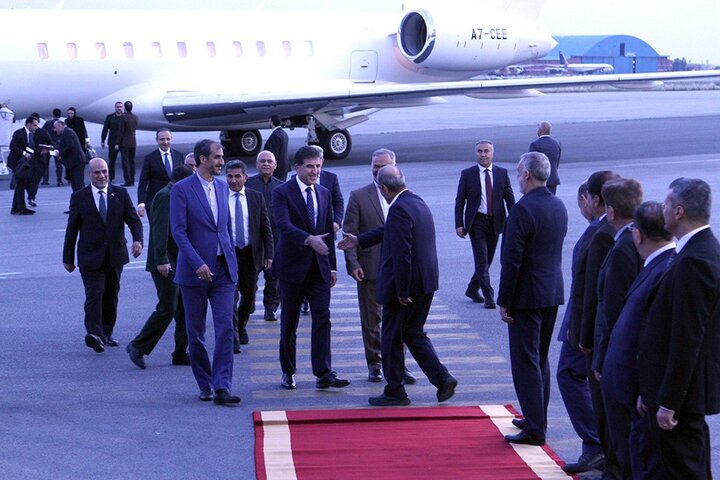 وصول رئيس اقليم كردستان العراق نيجرفان بارزاني الى طهران